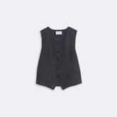 Herringbone Vest with Waist Tie - Suits | SOLOTRE